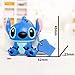 PORTWORLD 32GB USB 3.0 Flash Drive Memory Stick with Keychain Cute Cartoon Stitch Blue