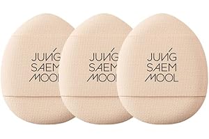 JUNG SAEM MOOL Skinny Tap Puff 3pcs, Mini Precision Puff for Concealer and Touch-Up, Ultra-Slim Fitting Makeup Sponge for Seamless Coverage Around Nose Eyes Lips, Travel-Friendly Korean Beauty Tool