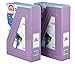 Acrimet Magazine File Holder, Durable Rack, Space-Saving Organizer (Plastic) (Solid Purple Color) (2 pack)