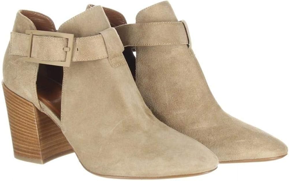 beige booties suede