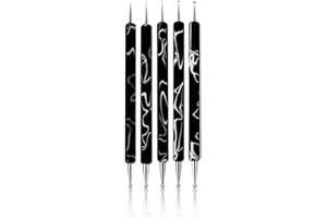 Rolabling 5 Pcs/Set Double-ended Nail Art Dotting Pens Nail Art Design Dotting Painting Pen Tool Nail Decorations Brush Set Tools(Size 2)