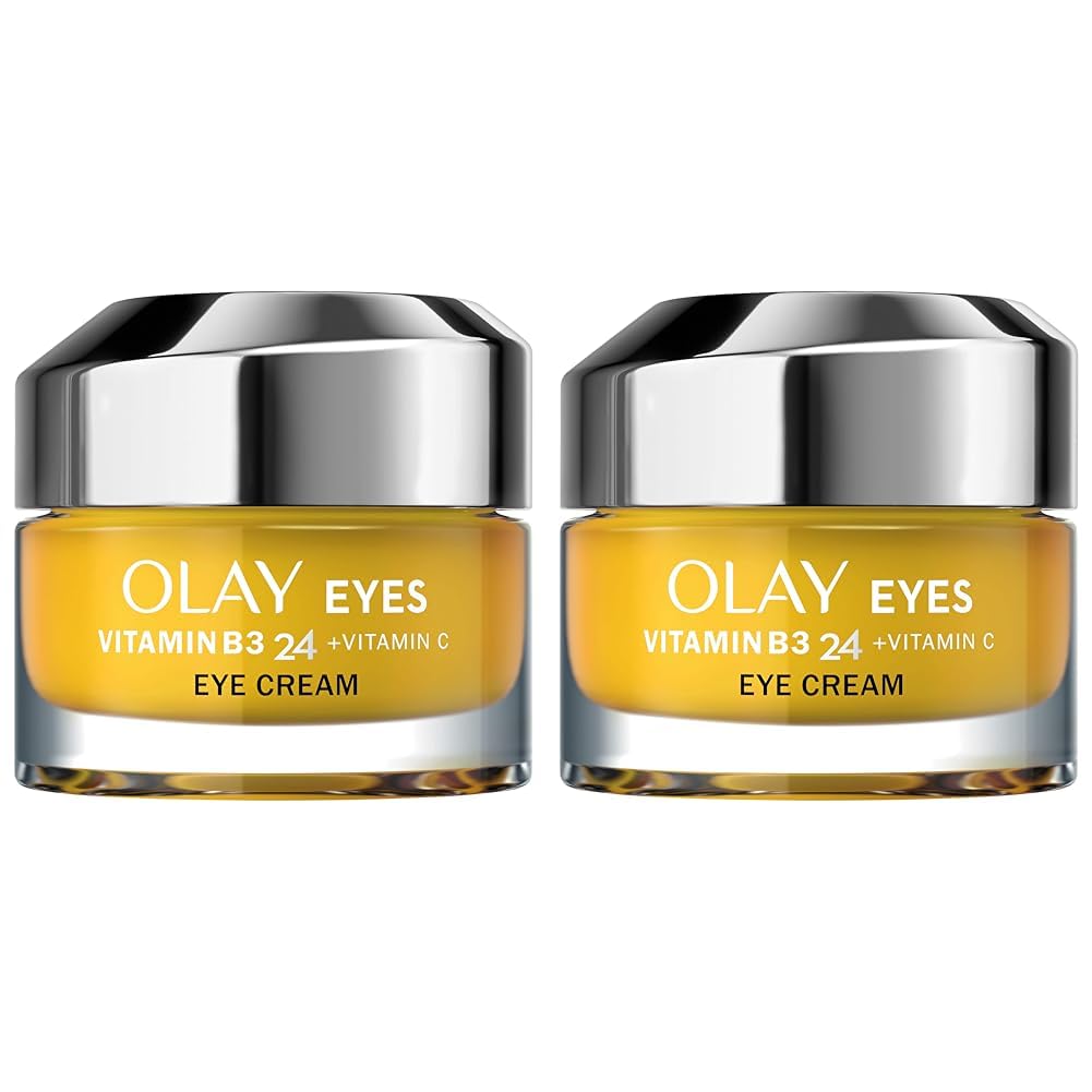 Olay Vitamin B3 24 + Vitamin C Eye Cream With Vitamin B3, Vitamin C & Peptides For Visibly Brighter Skin, 15ml (Pack of 2)