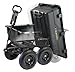 Gorilla Carts GOR866D Heavy-Duty Garden Poly Dump Cart with 2-In-1 Convertible Handle, 1,200-Pound Capacity, 40-Inch by 25-Inch Bed, Black Finish
