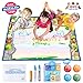 JVIGUE Large Water Doodle Mat - Portable Magic Water Drawing Mat Pad with 3 Water Pens and Drawing Booklet, Kids Educational Travel Toys Gift for Boy Girl Toddlers Age 1- 6, 36.6 X 25.6 Inch