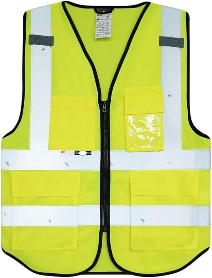 LED-Sicherheitsweste Mit Reflektoren – Fluoreszierendes Gelb, Verstellbar, Für Läufer, Radfahrer & Outdoor-Aktivitäten