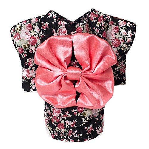 CatYou Pet Dress Up Costume Japanese Kimono With Bowknot Apparel for Dog Cat Puppy Pet