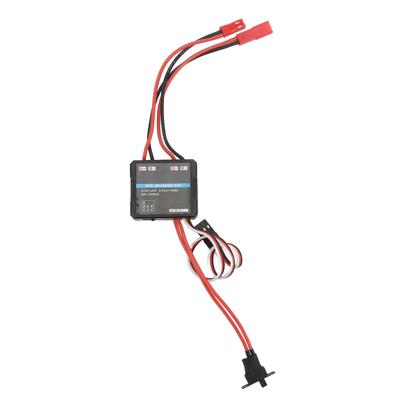40A Brushed ESC Low Voltage Protection Throttle Auto Regulation Unidirectional Bidirectional Climbing RC Car for Short Truck, Monster Trunk, Truck, Crawler, Tank, WPL, G500