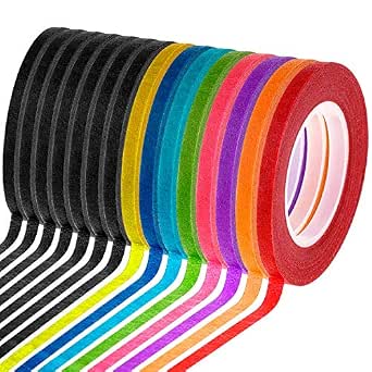 Cinta Fina De Pizarra Blanca - 15 Rollos De Colores Variados, Ideal Para Manualidades, Rotulación Y Proyectos Creativos