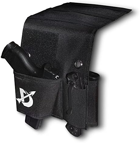 Domestic Defense Adjustable Car Chair Desk Bed Mattress Gun Holster Universal with Tactical Flashlight Loop