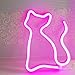 QiaoFei Neon Light,LED Cat Sign Shaped Decor Light,Wall Decor for Christmas,Birthday party,Kids Room, Living Room, Wedding Party Decor(Pink)
