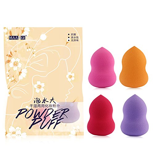 RedDhong 4Pcs Makeup Sponge Blender Puff Foundation Blending Sponge for Liquid, Creams, and Powders (Gourd Shape)