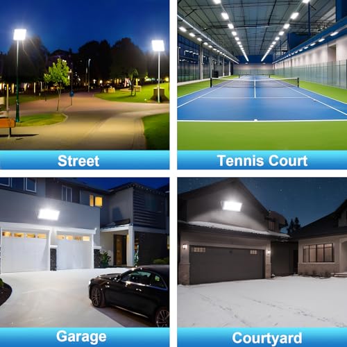 300W Outdoor LED Spotlights – 2 Pieces 30000LM Super Bright Outdoor LED Projector with Transformer, Floodlight Cool White 7000K, IP67 Waterproof Outdoor Light for Garage, Patio, Stadium, Factory