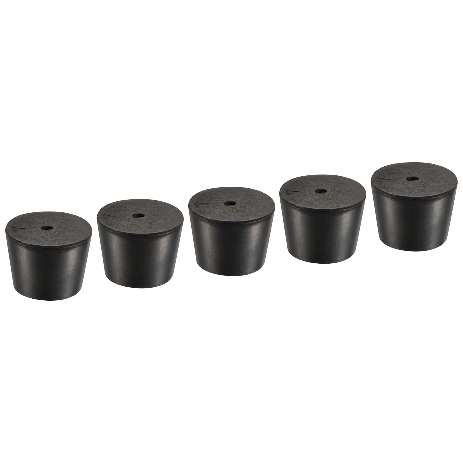 YOKIVE 5Pcs Rubber Stoppers with Hole, Tapered Plugs with High-temperature Resistance | Protect Hole, Great for Lab Industry (Black, 30mm to 37mm)
