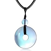 Pextrid Turquoise/Lapis Lazuli/Tiger Eye/Malachite/Moonstone Necklace for Women, Bare Stone Pendant Necklace Jewelry Gift for Women,with 18+2inch Leather Rope Chain