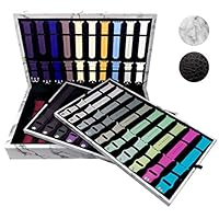 Luxury Storage Case Organizer for Apple Watch Bands (Multi-Tray, Velvet & Leatherette, Stores 40-80 Bands) (White Marble)