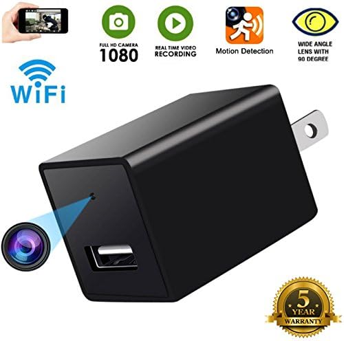Spy Camera -USB Hidden Cam-Wifi Nanny Camera-HD 1080P Snap SmartCam-Mini Plug in Security Camera-Wall Charger Camera- Motion Detection-Remote Viewing -Upgraded Version 2018