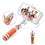 Selfie Sticks, SSA®Mini Monopods Selfie Stick, [Super Mini Pocket Size] Self Portrait Monopod Extendable Portable Selfie Stick [No Need Battery] Orange