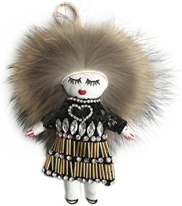 Raccoon Fur Tchi Tchi Keychain Rhinestone Trinket Key Chain Handbag Fluffy Key Ring