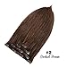GEELOOK Clip in Hair Extensions 20″ Double Weft 100% Remy Human Hair Grade 7A Quality Thick Long Soft Silky Straight 4pcs 10clips for Women 70grams Darkest Brown #2 Colorthumb 1
