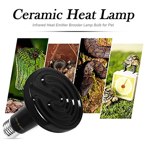 OMAYKEY 150W 2 Pack Ceramic Heat Lamp, Upgraded Thicker Infrared Reptile Heat Emitter Heater Lamp Bulb for Pet Brooder Coop Chicken Lizard Turtle Snake Aquarium, No Light No Harm, 24hr Heat Source