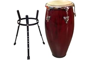 Zenison 12" CONGA DRUM with STAND Latin Percussion TUMBA - Red Wine Wood