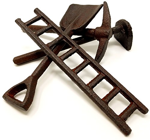 Fairy Garden Accessories Tools Decor Kit | Miniature Dollhouse Cast Iron Tool Set