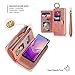Petocase Compatible Galaxy S10 Plus Wallet Case, Multi-Functional PU Leather Zip Wristlets Clutch Detachable Magnetic 13 Card Slots 4 Cash Purse Protection Back Cover for Samsung Galaxy S10 Plus Pink