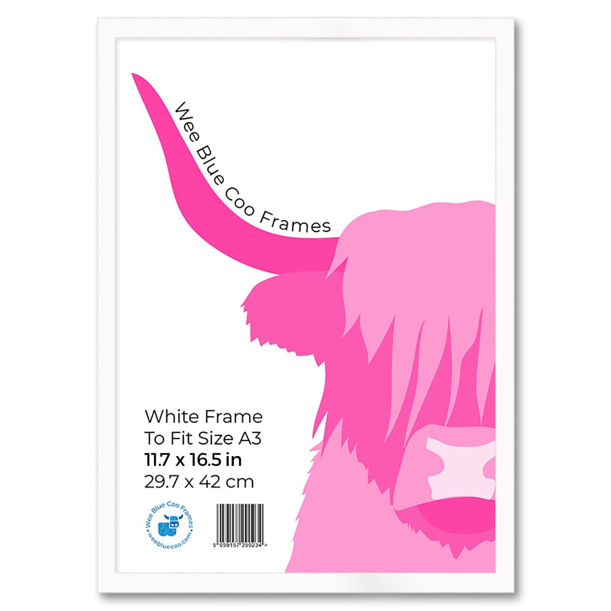 A3 White Wooden Picture Frame 11.7 x 16.5 Inch (29.7 x 42cm) Acrylic Safety 'Glass' Photo Frame