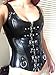 KIWI RATA Women's Punk Rock Faux Leather Buckle-up Corset Bustier Basque with G-String, Black 2, Medium