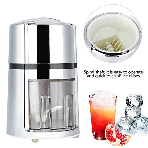 Electric Ice Crusher Snow Cone Portable Hand Crank Manual Ice Crusher Round Household Shaver Snow Cone Maker Kitchen Tool - Thumbnail 2
