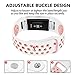 POY Replacement Bands Compatible for Fitbit Charge 2, Adjustable Breathable Wristbands with Air Holes Straps, Small White Pink