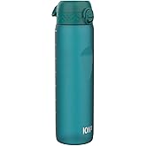 Ion8 1 Litre Water Bottle, Leak Proof, Flip Lid, Carry Handle, Rapid Liquid Flow, Dishwasher Safe, BPA Free, Soft Touch Contoured Grip, Ideal for Sports and Gym, Carbon Neutral, 32 oz, Aqua Blue