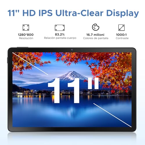 DOOGEETab U11 Pro Android 16 Tablet 11 Inch, 30GB RAM+256GB ROM+2TB TF, Unisoc T7200 Octa-Core 8580mAh Tablets, 90Hz HD Android Tablet, Gemini AI, Widevine L1, Camera 13MP/5G WiFi/3.5mm Audio/GPS