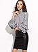 SheIn Women's Plaid High Neck Billow Sleeve Top Blouse - Black Large