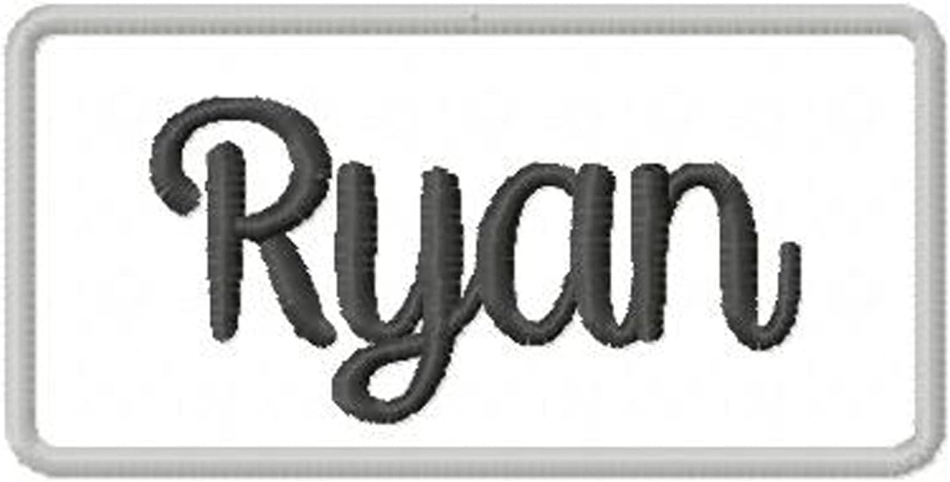 Mixed Media - Name Patch #8 Rounded Corner Rectangle Iron-on or Sew-on Applique Embroidered Patch for Uniforms, Backpacks, Christmas Stockings