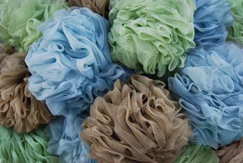 À LA PAIX Exfoliating Loofah Bath & Shower Fluffy Mesh Sponge Pouf - XL 70 gram Lufa Set of 6 (3 Spa colors)-Body & Back Scrubber Loufa for bathing-Bulk Luffa Sponges for Women & Men - Thumbnail 7
