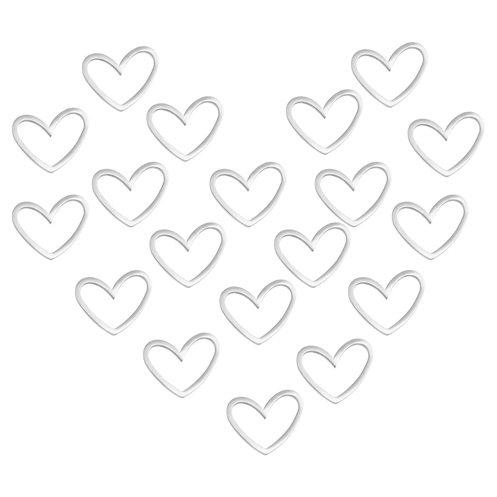 UNICRAFTALE About 30Pcs 10.5mm Long 201 Stainless Steel Linking Rings Laser Cut Asymmetrical Heart Links Love Closed Jewelry Connectors Hollow Ring Connectors Links for Women Jewelry Making