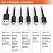 CHAFON Multi Charging Cable 6 in 1 with USB 2.0,Type C,Micro B,Mini B Connectors Compatible with Android, Samsung, HTC, Nokia, Sony and More- Black
