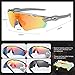 DUCO POLARIZED Sports Sunglasses Cycling Glasses With 5 Interchangeable Lenses 0028 Gunmetal