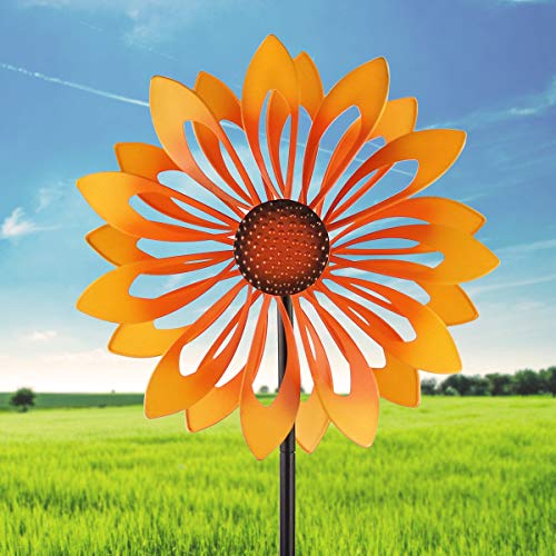 3D Kinetic Wind Spinners with Stable Stake Metal Garden Spinner with Reflective Painting Unique Lawn Ornament Wind Mill for Outdoor Yard Lawn Garden Decorations - Thumbnail 6