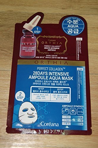 Coreana Orthia Perfect Collagen 28 Days Intensive Ampoule Aqua Mask, 10 Count
