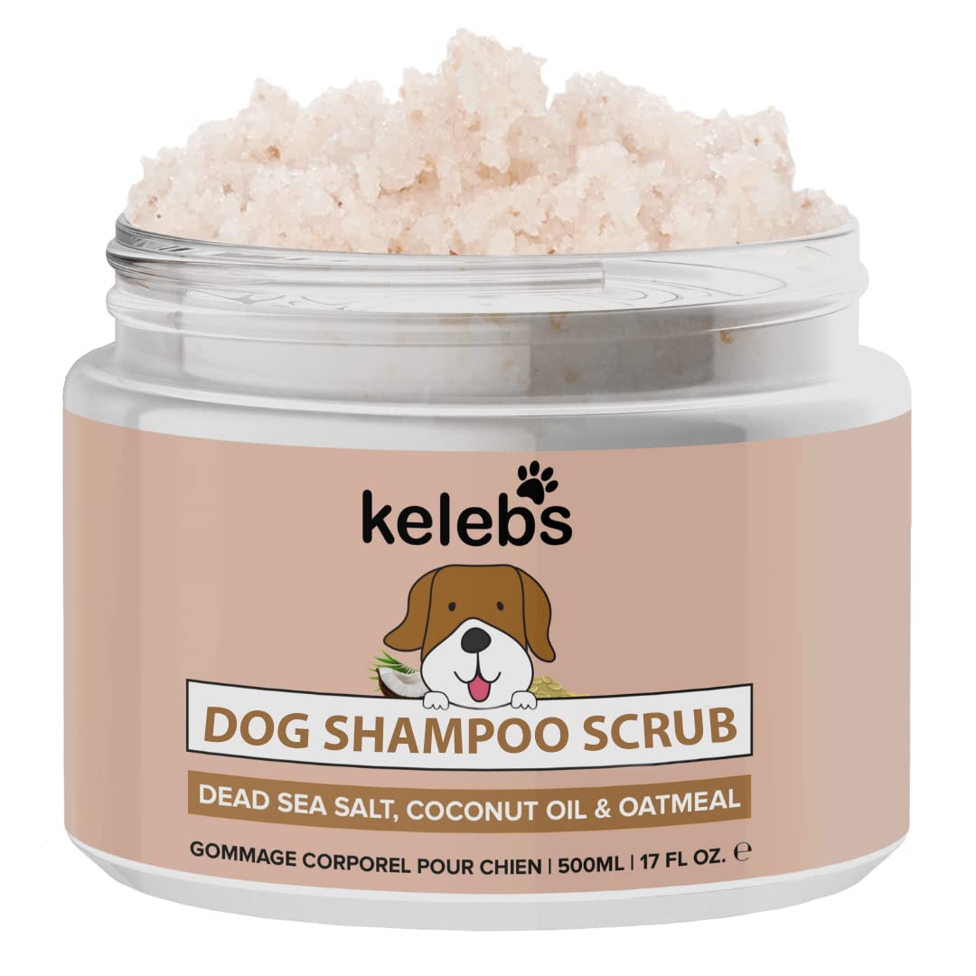 KELEBS Dog Shampoo Itchy Skin | Dog Shampoo Sensitive Skin | Itchy Dog Skin Relief Exfoliating Treatment | Dog Allergy Relief | Deshedding Shampoo For Dogs | Coconut Oil & Oatmeal Dog Shampoo