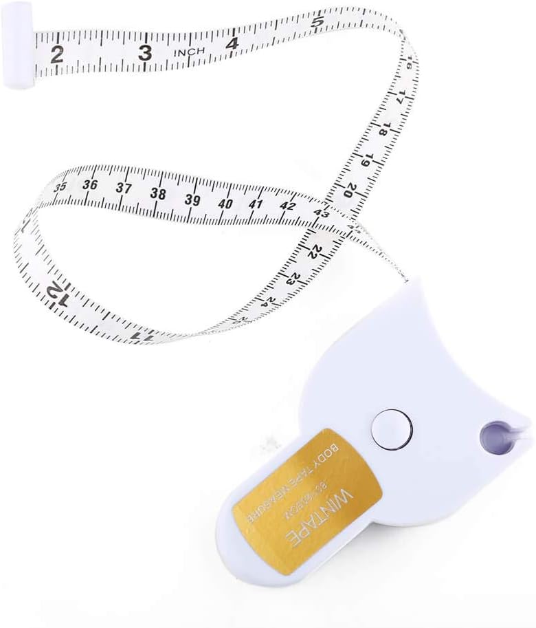 WIN TAPE 80'' 205cm Waist Body Tape Measure with Push Button, Measuring Waist and Arms (White): Health & Personal Care