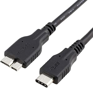 USB C to USB 3.0 Micro B Cable, QCEs USB-C 3.1 Gen 2 Charger Cable 3.3Ft External Hard Drive Cord Compatible with MacBook Pro/Air 2019/2018, WD Seagate Toshiba Canvio Portable HDD, Samsung S5/Note 3