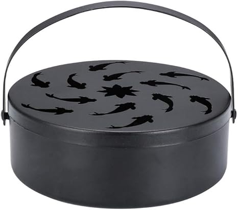 Amazon Co Jp Shopparadise 冬の花 蚊取り線香入れ 蚊取り線香立て ホルダー おしゃれ 金属製 雑貨 防虫 ハンドル付き 蓋付き キャンプ お子様やペットにも安心 ホーム キッチン