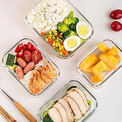 UMEIED 10 Pack Glass Food Storage Containers with
