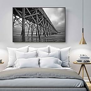 Canvas Wall Art for Living Room, Bedroom Black and White Construction Framed Canvas Prints for Home Decoration Ready to Hang - 16x24 inches