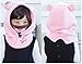 Leories Kids Winter Windproof Cap Thick Warm Face Cover Adjustable Ski Hat Dark Blue/Pink