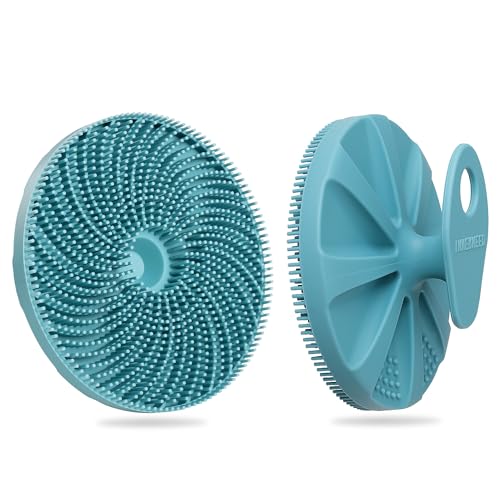 INNERNEED® More Hygienic Silicone Body Scrubber Exfoliating & Massaging Shower Brush, Bathing Tool, for All Skin Types, Lathers Well, Longer Service Life (Dark Green)