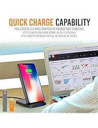 Alpatronix CX200 Qi   Cargador inalámbrico para iPhone XS Max XR XS X 8+, Galaxy S9+ S8+ Note8 y otros smartphones Qi Enable QC 3.0, 15 W